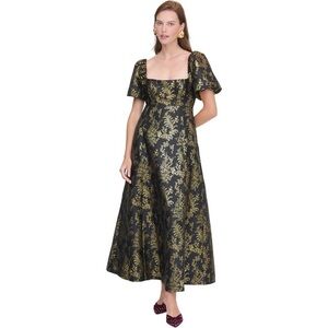 NWT Hill House Matilda Bird Brocade Maxi Dress